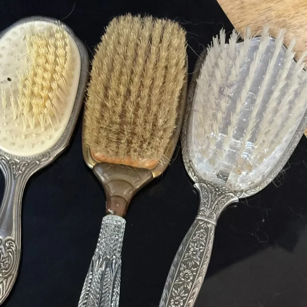 Antique Brush Lot Vanity Vintage Brushes Art Deco Nouveau Shabby Chic 1920s